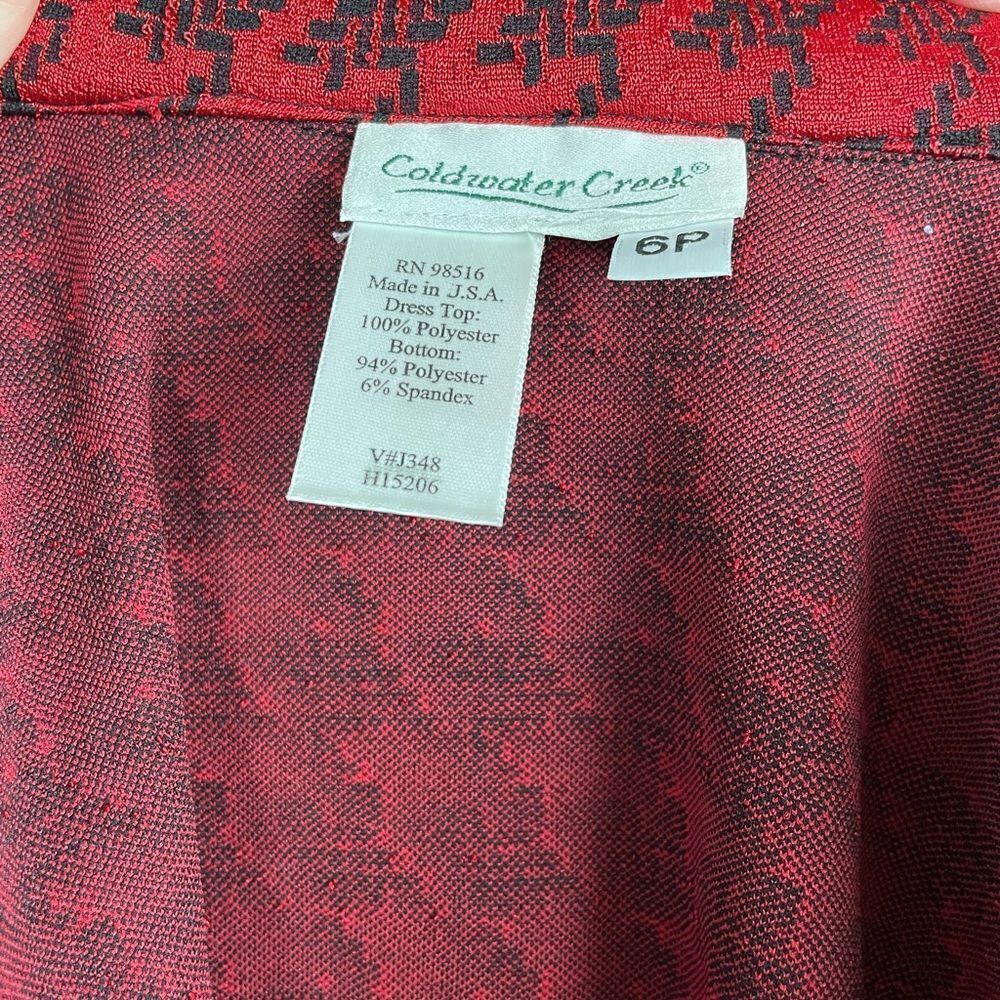 EUC Coldwater Creek Womens Red/Black Maxi Dress and Matching Jacket Size 6P - Picture 10 of 10
